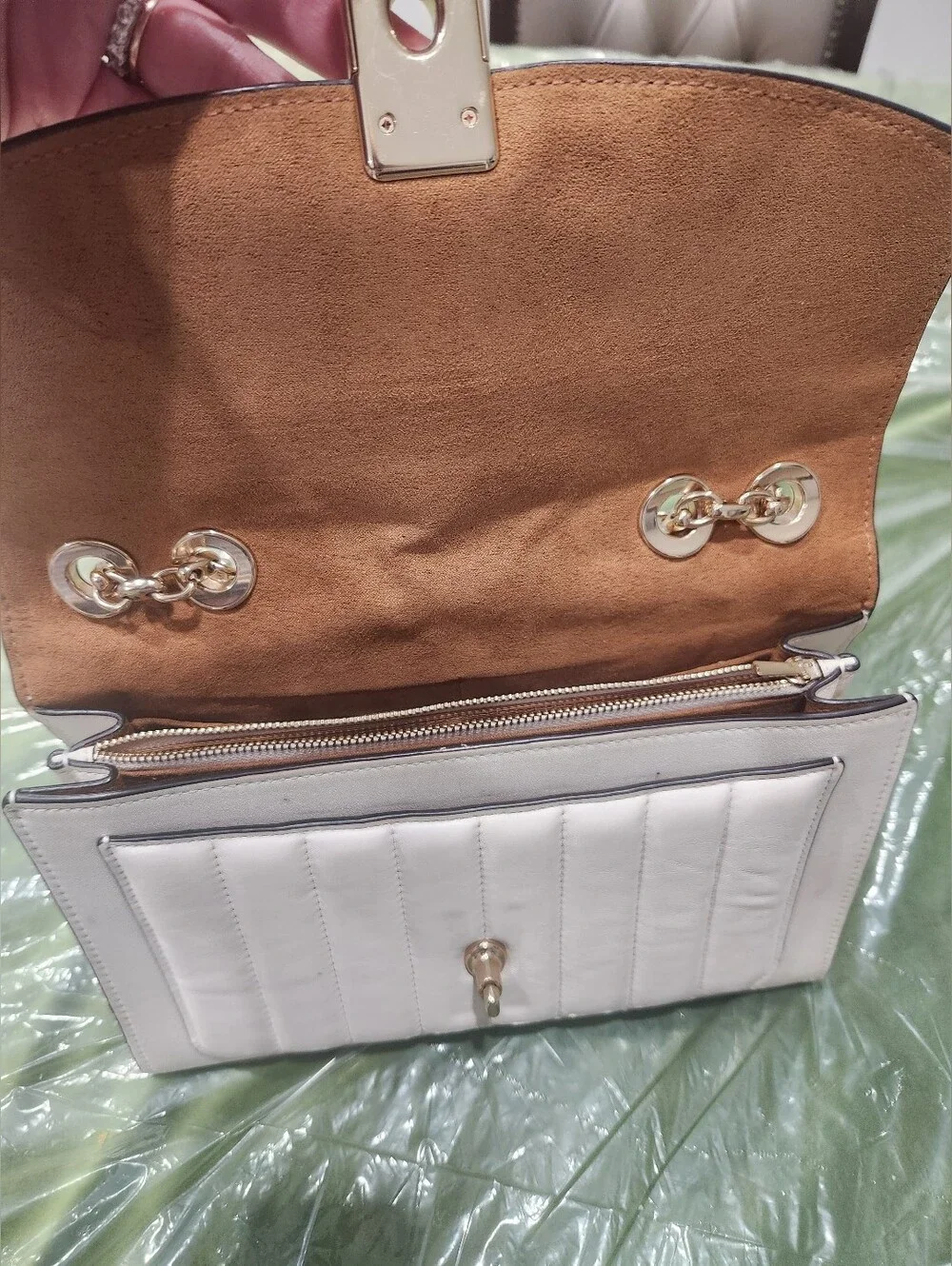 Coach Quilted Cream Chain-Handle Shoulder Bag